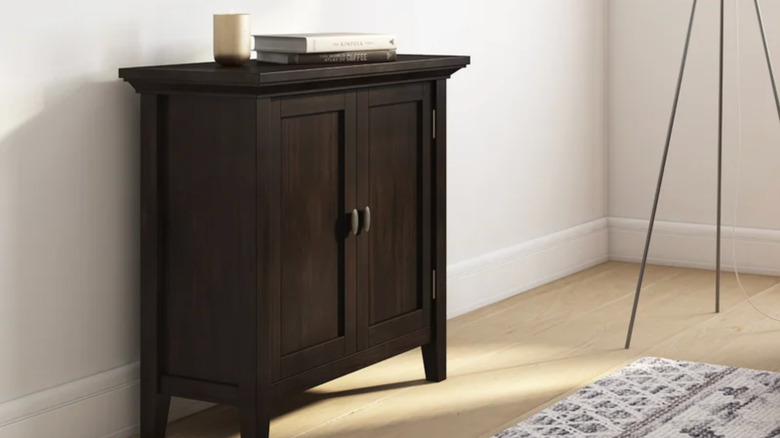 dark brown wooden cabinet