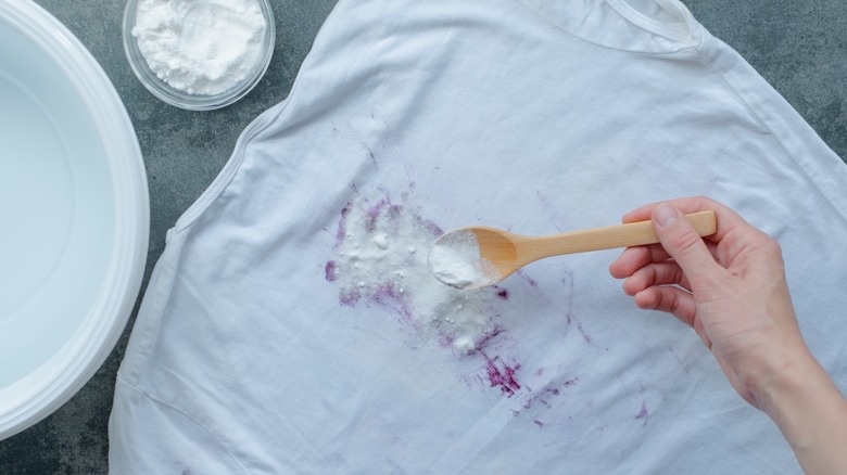 Baking soda on shirt stain