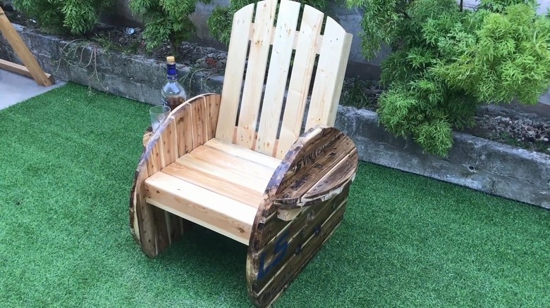 wooden cable reel chair