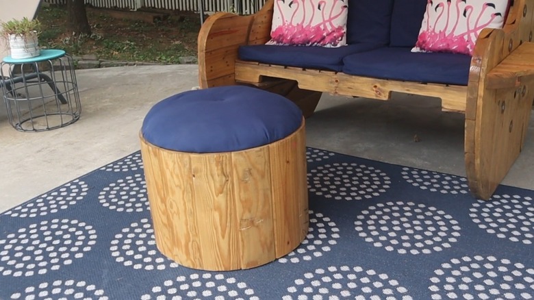 wooden outdoor ottoman