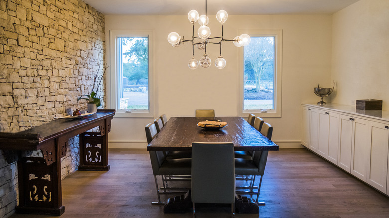 beige kitchen with brown floor