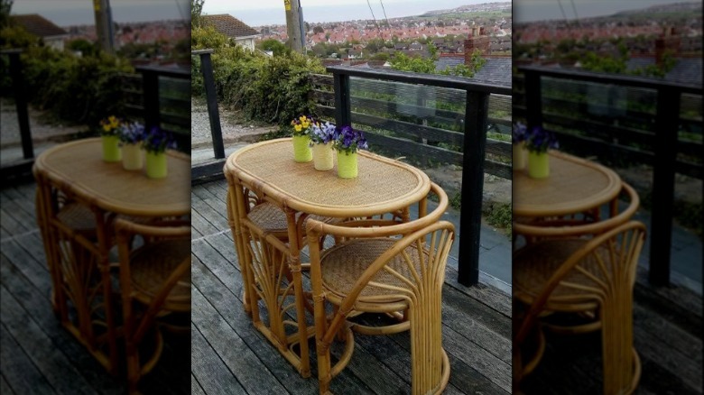 Two-person rattan dining set