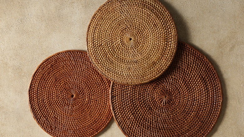 Rattan cup holders