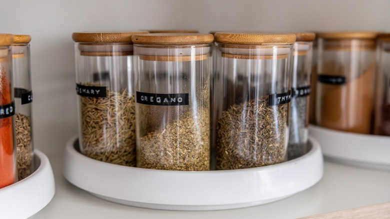 Spices on lazy susan