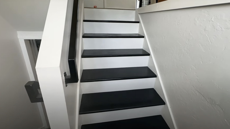 DIY black and white staircase