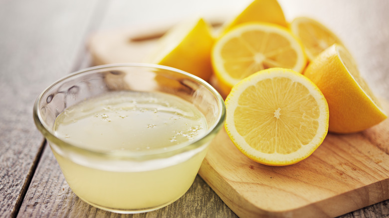 small bowl of lemon juice