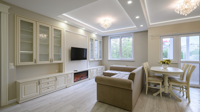 large kitchen and dining room