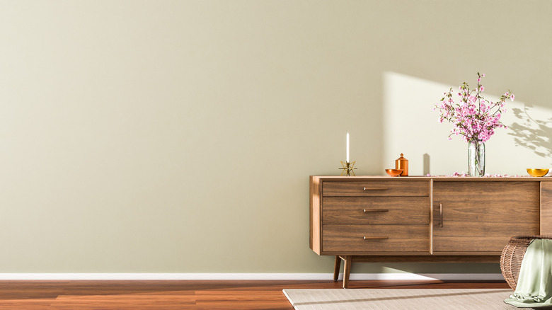 shaker beige wall with furniture