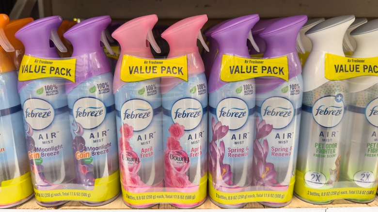 Febreze air fresheners on shelf