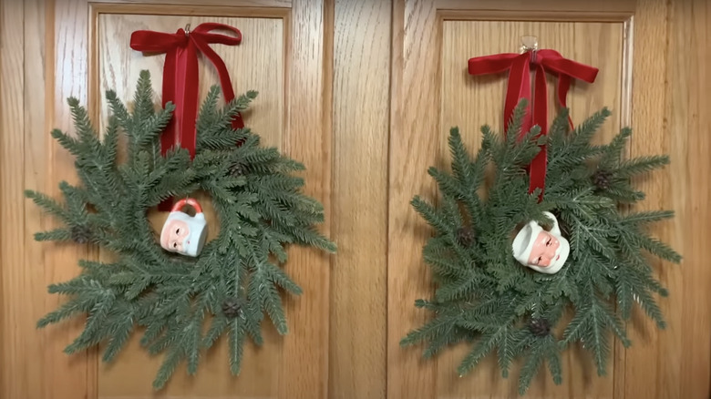 repurposed thrifted christmas wreaths