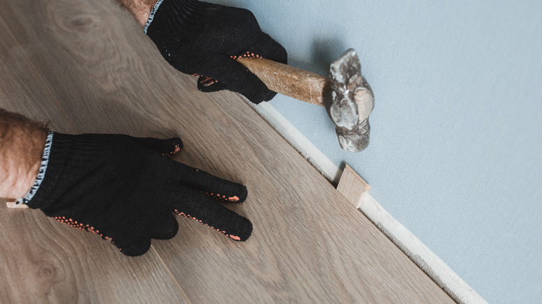 Shimming the floorboards