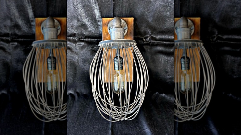 silver mixer whisk wall sconce