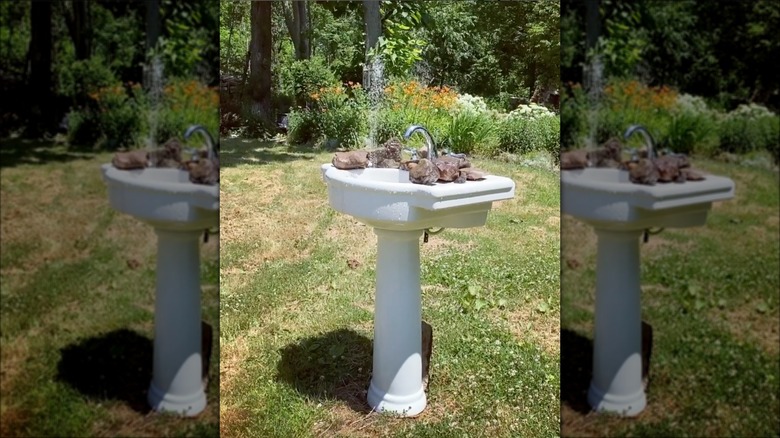 pedestal sink water fountain