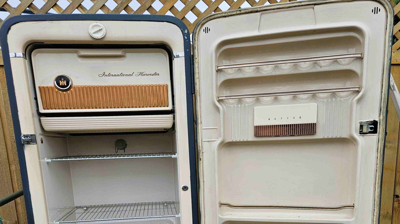 International Harvester refrigerator with door open