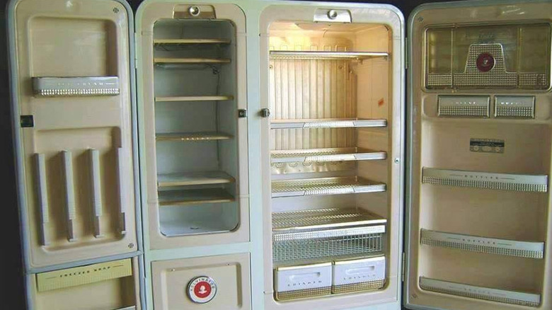 Kelvinator refrigerator displayed open