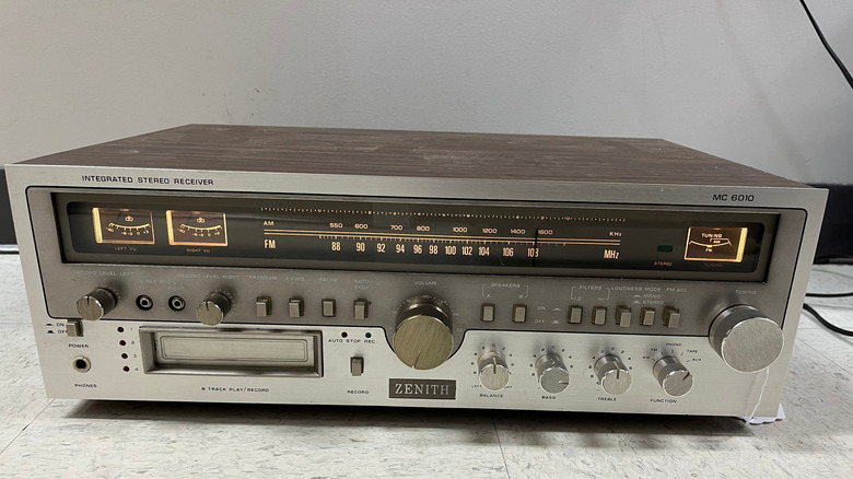 a Zenith stereo receiver plugged in