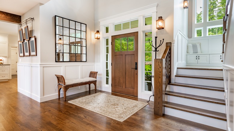 foyer in open concept space
