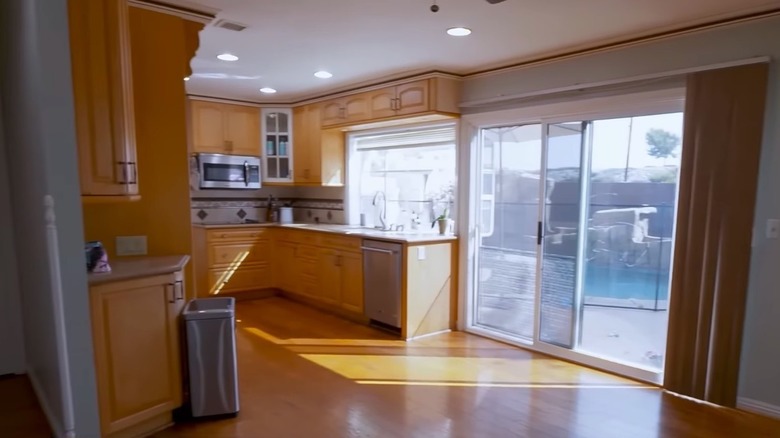kitchen with sliding door