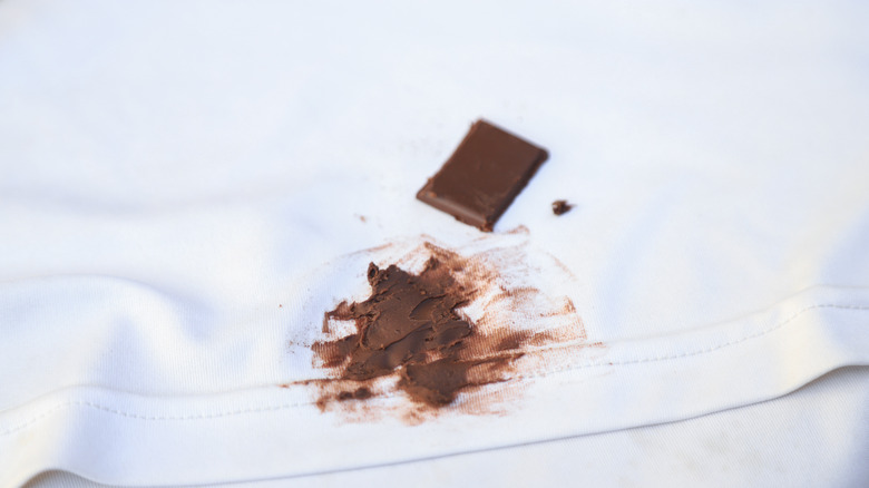 chocolate on white fabric