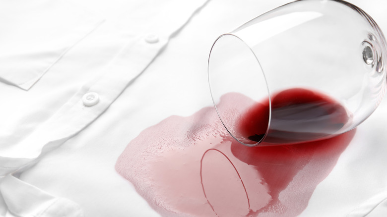 red wine spilled on shirt