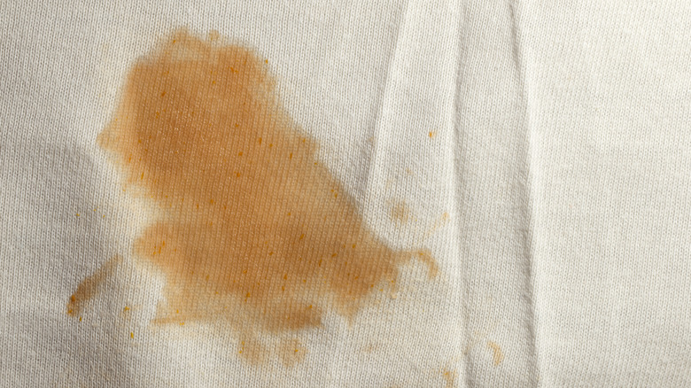 orange stain on fabric