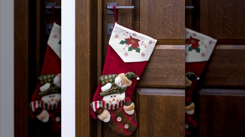 stocking on door handle