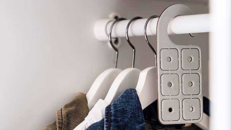 Scented hanger in closet