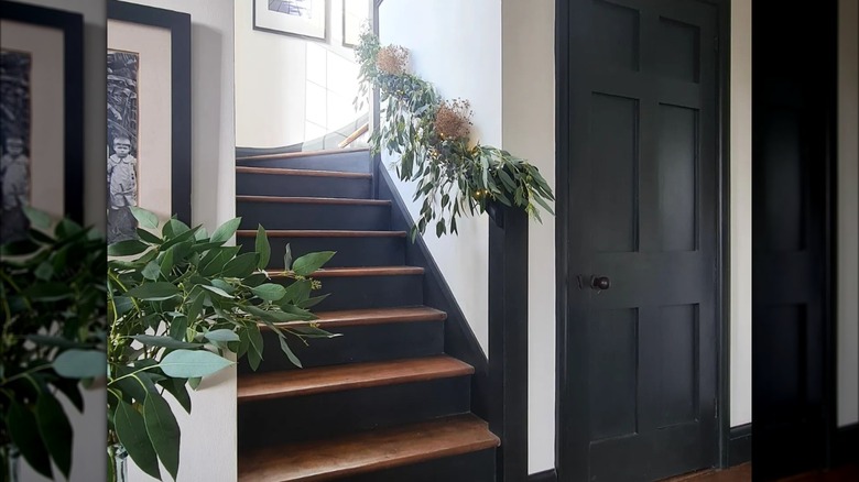 Modern farmhouse black staircase