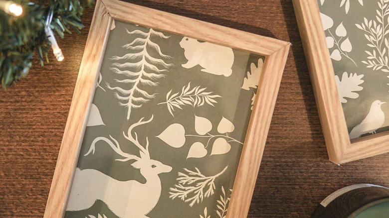 DIY framed art with wallpaper