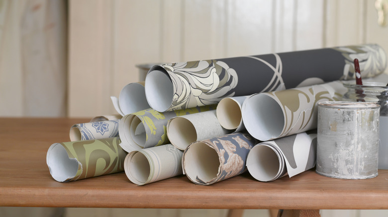 wallpaper scrap rolls