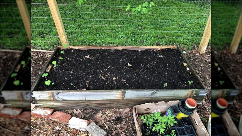 repurposed wood garden bed