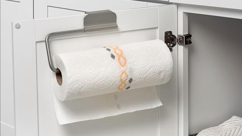 paper towel roll holder cabinet