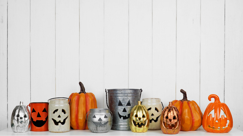 jack-o-lantern candle holders