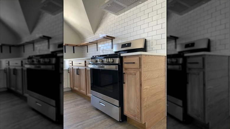 Kitchen cabinets with oven