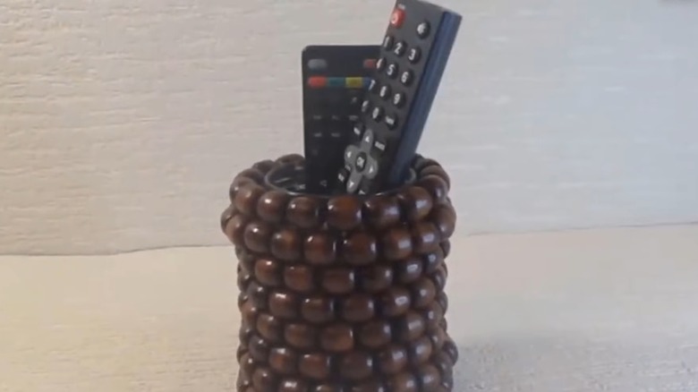 Remotes in mason jar