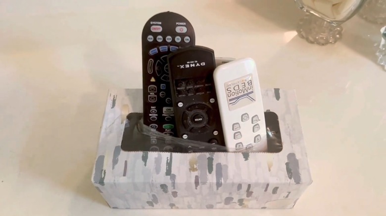 Remotes in tissue box