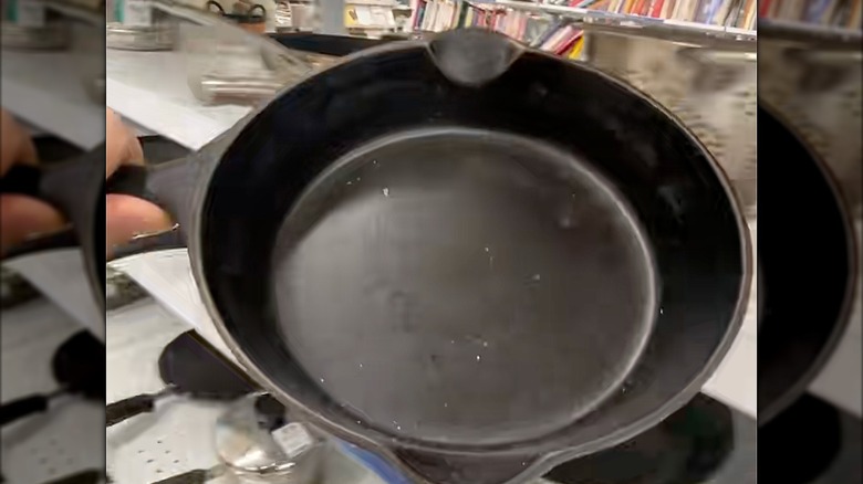 Cast iron pan at a thrift store