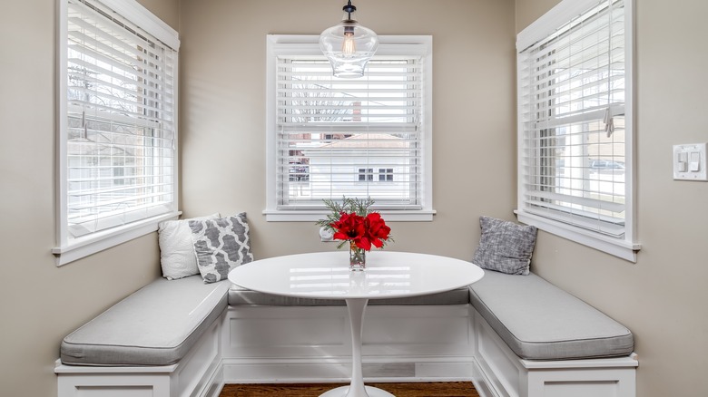 Breakfast nook with built-in bench