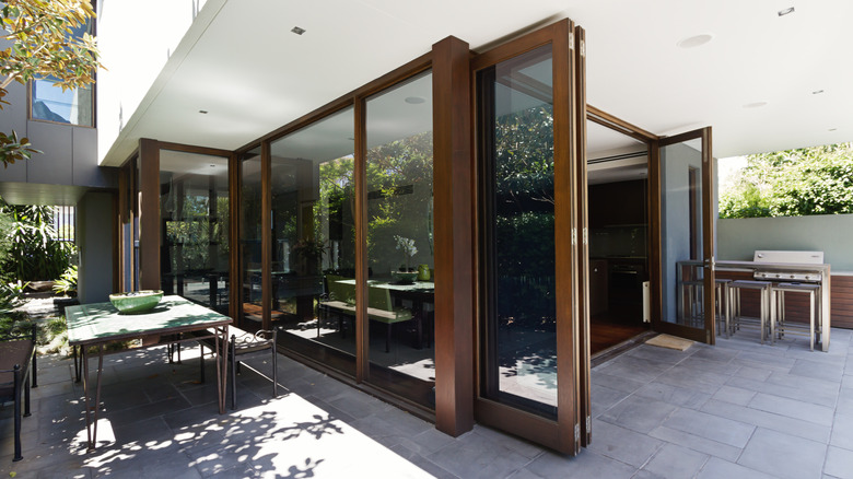 Large glazed bifold doors