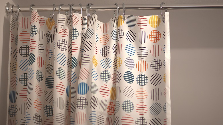 Patterned shower curtain