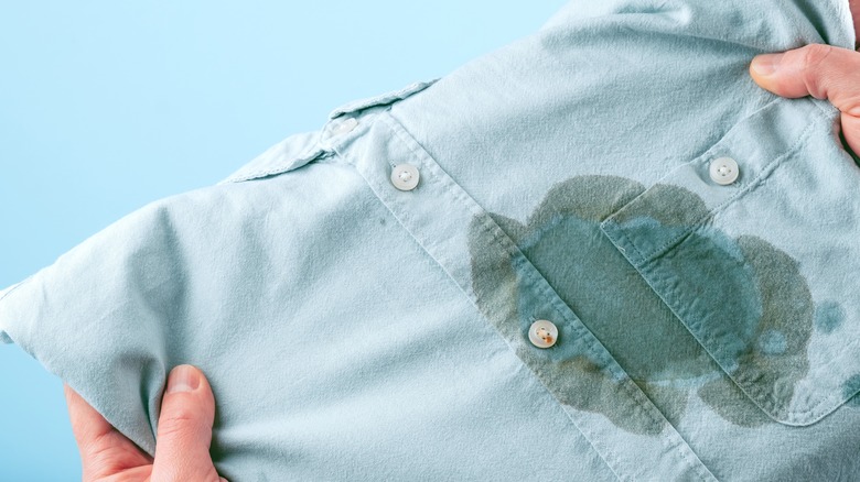 Oil stain on clothing