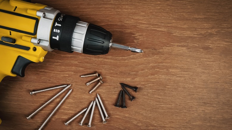 power drill and screws
