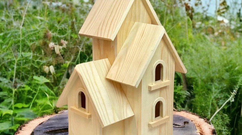 large birdhouse unfinished wood 