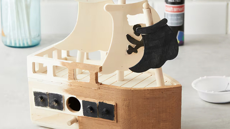 pirate ship wooden birdhouse 