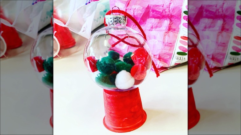 DIY gumball machine christmas ornament