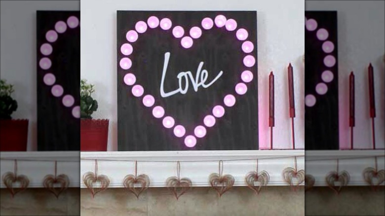 heart marquee light sign