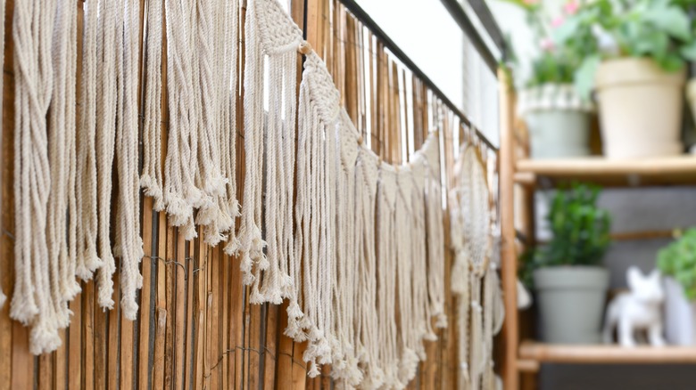 Macrame woven banner