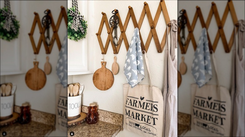 accordion rack in kitchen