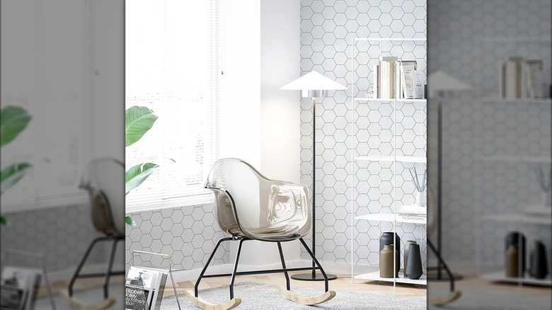 Geometric wallpaper with a simple hexagon pattern