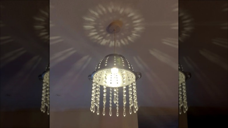 colander light with crystal beads